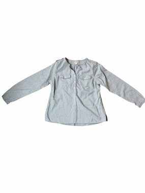L.L. Bean Light Gray Polka Dot Top